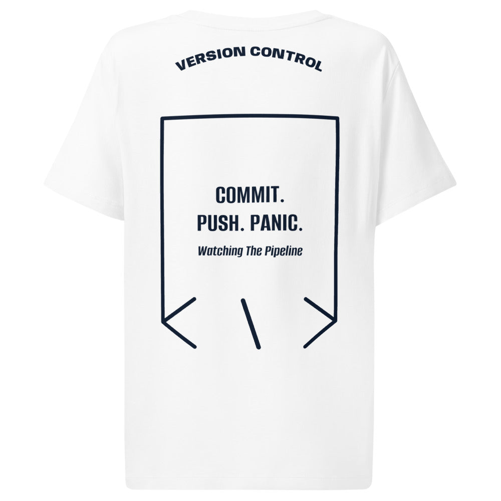 Commit. Push. Panic. — secondary back mockup