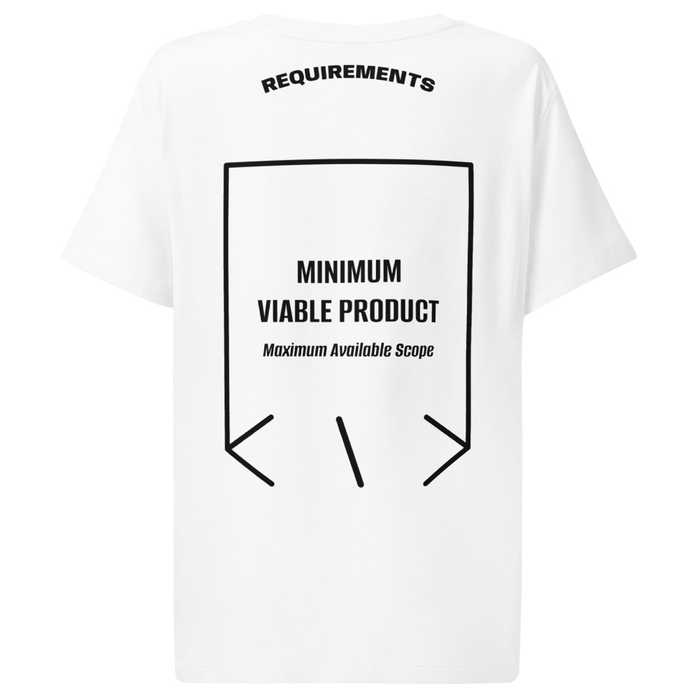 Minimum Viable Product — White Black back mockup