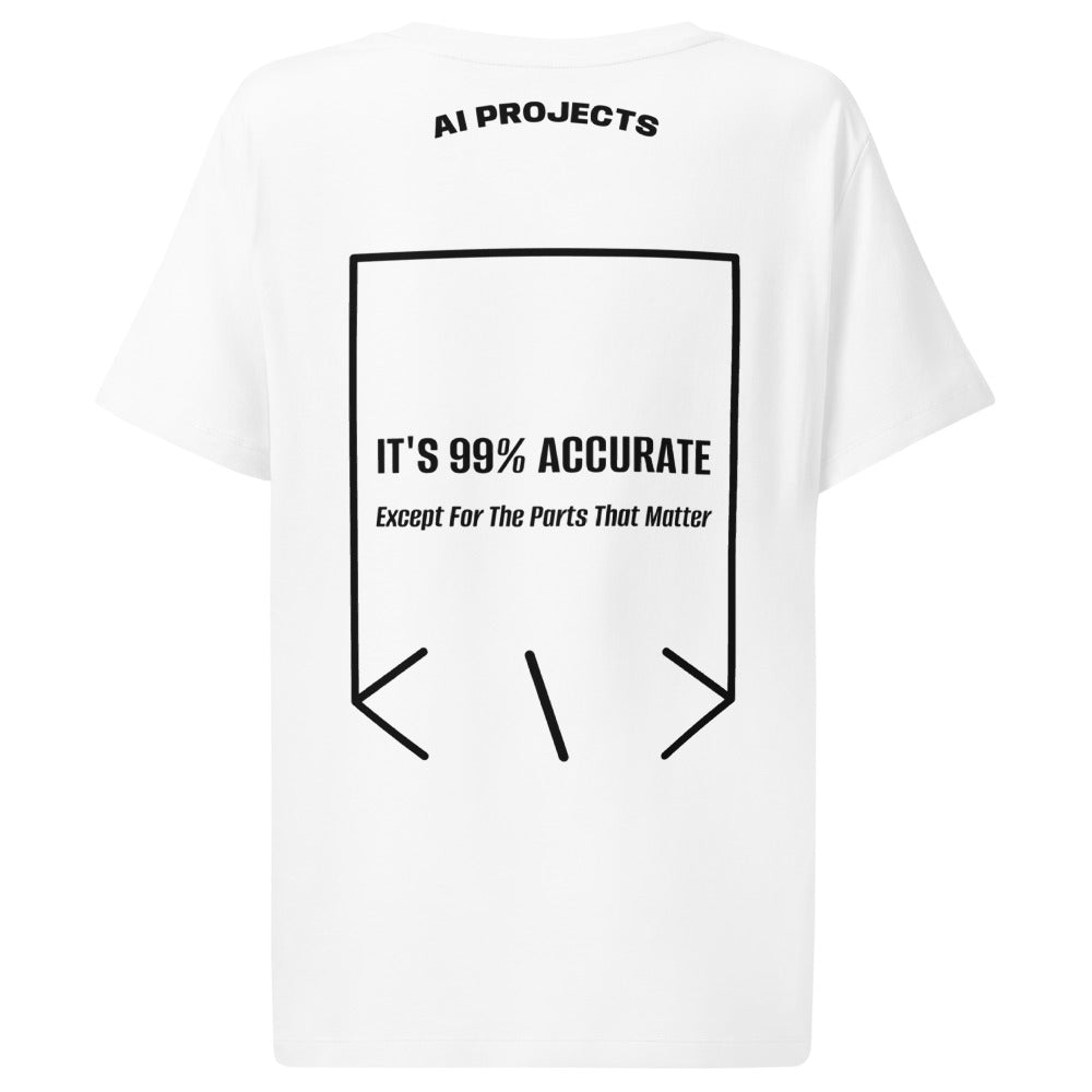 It's 99% Accurate — White Black back mockup