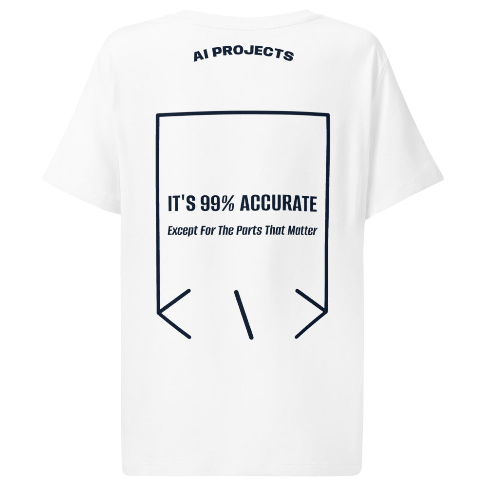 It's 99% Accurate — White French Navy back mockup