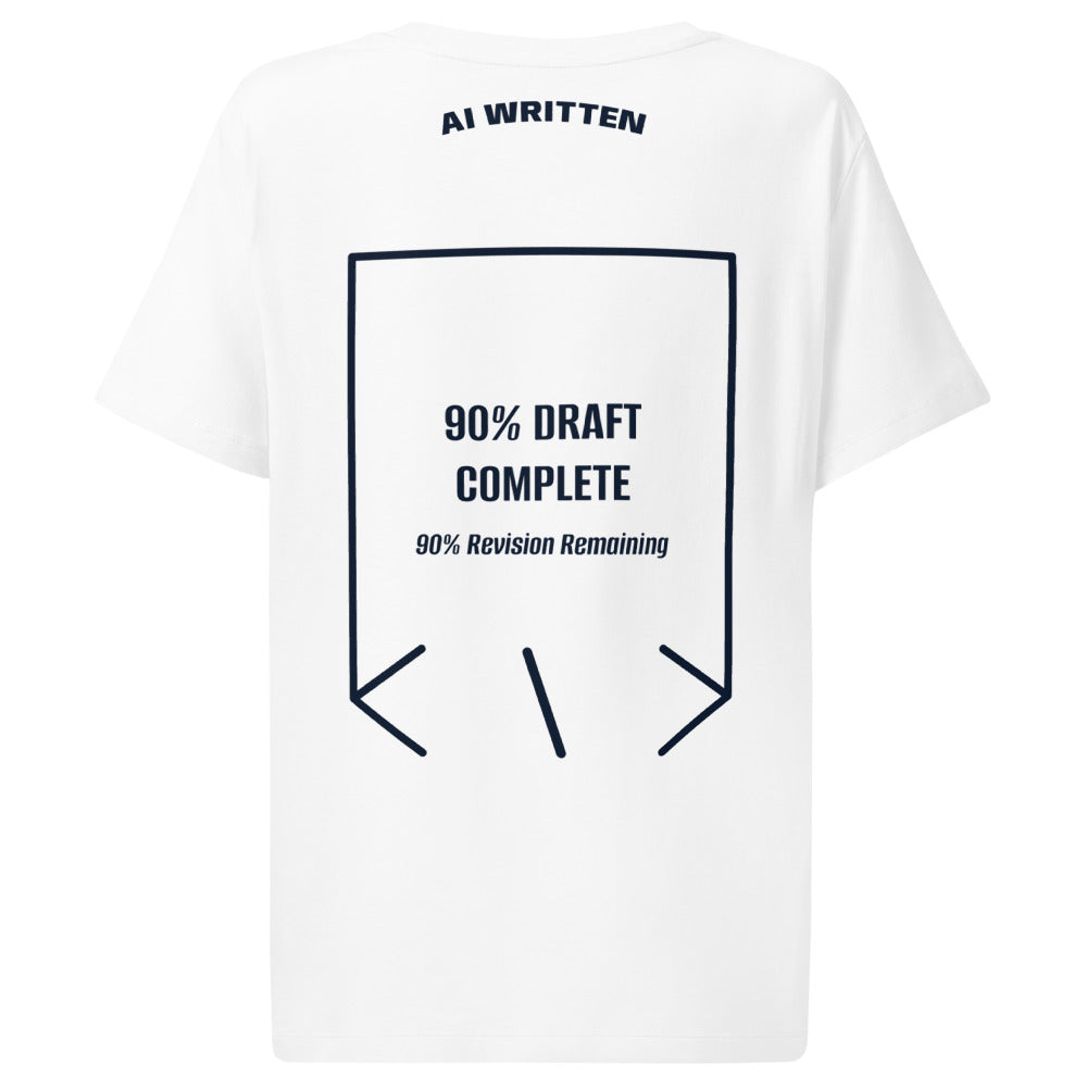 90% Draft Complete — White French Navy back mockup
