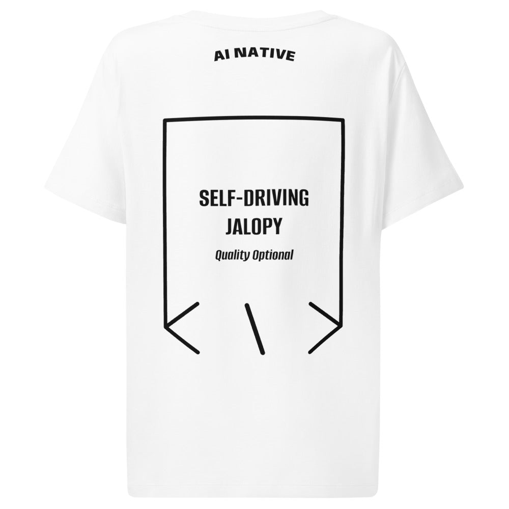 Self-Driving Jalopy — White Black back mockup