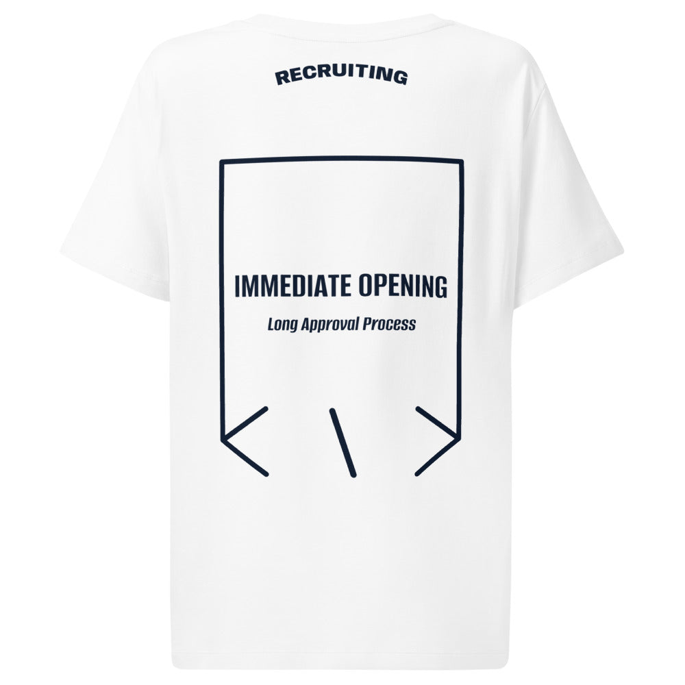 Immediate Opening — White French Navy back mockup