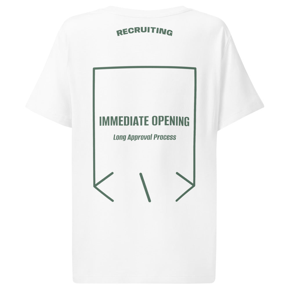 Immediate Opening — White Green Bay back mockup