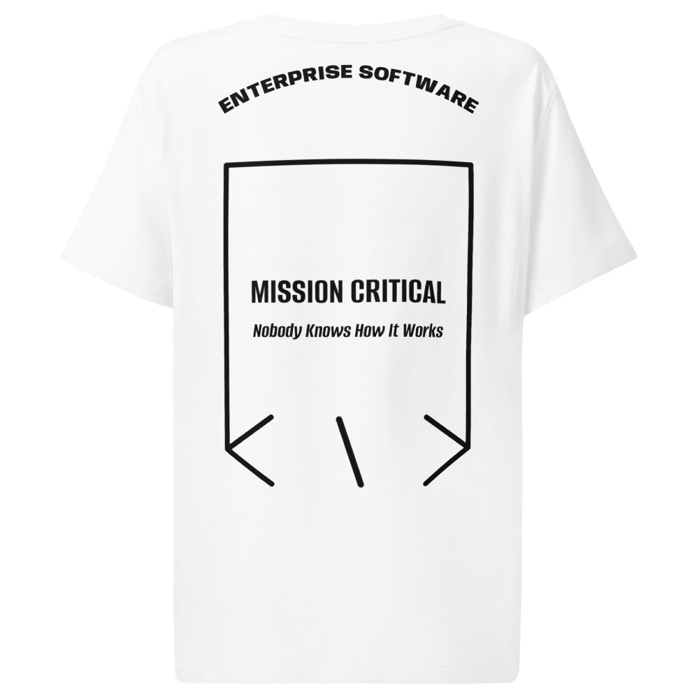 Mission Critical — White Black back mockup
