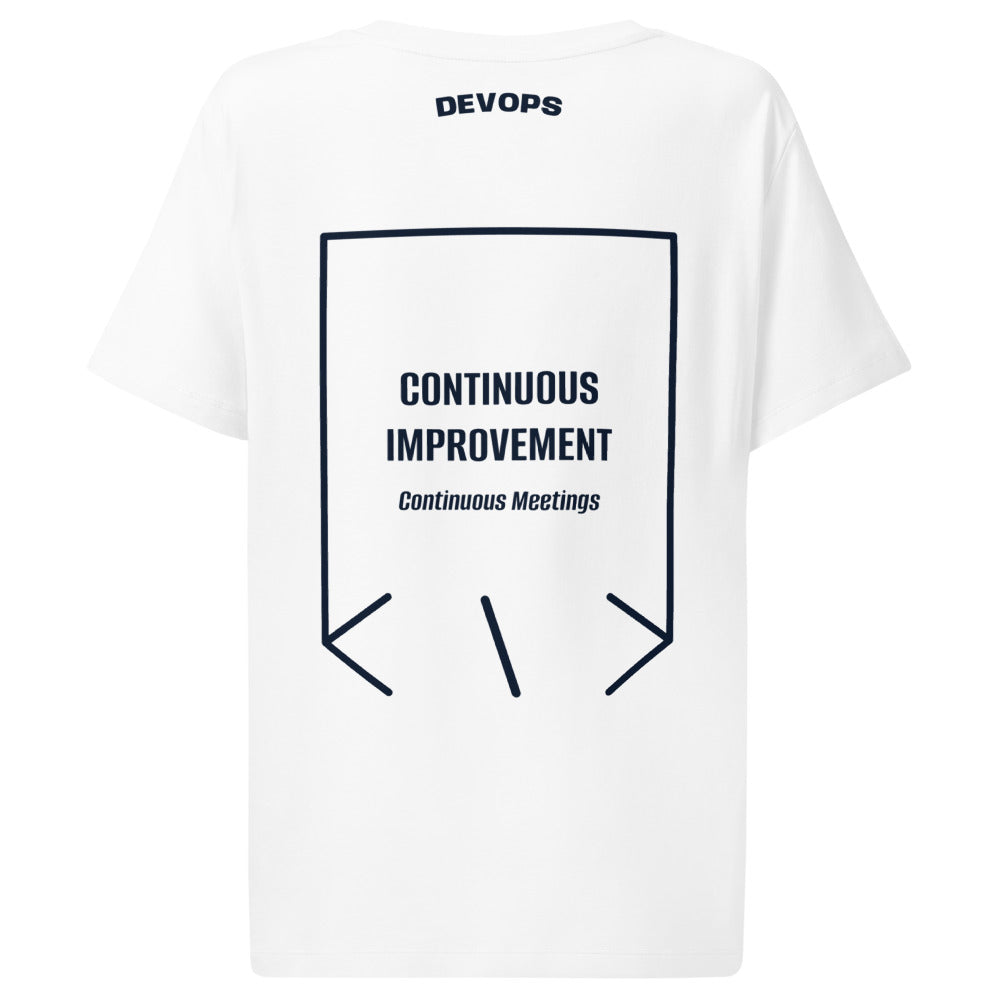 Continuous Improvement — White French Navy back mockup