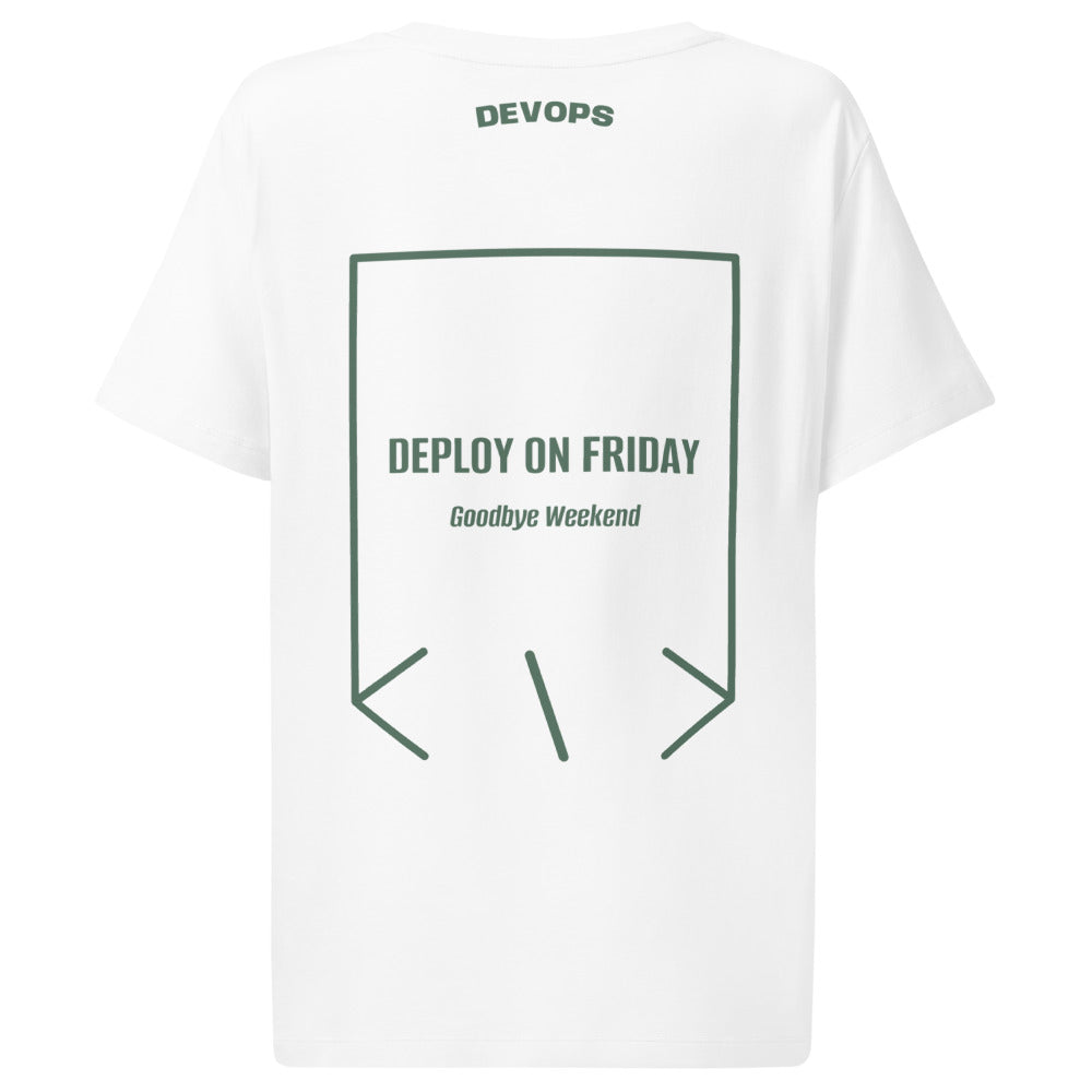 Deploy On Friday — White Green Bay back mockup