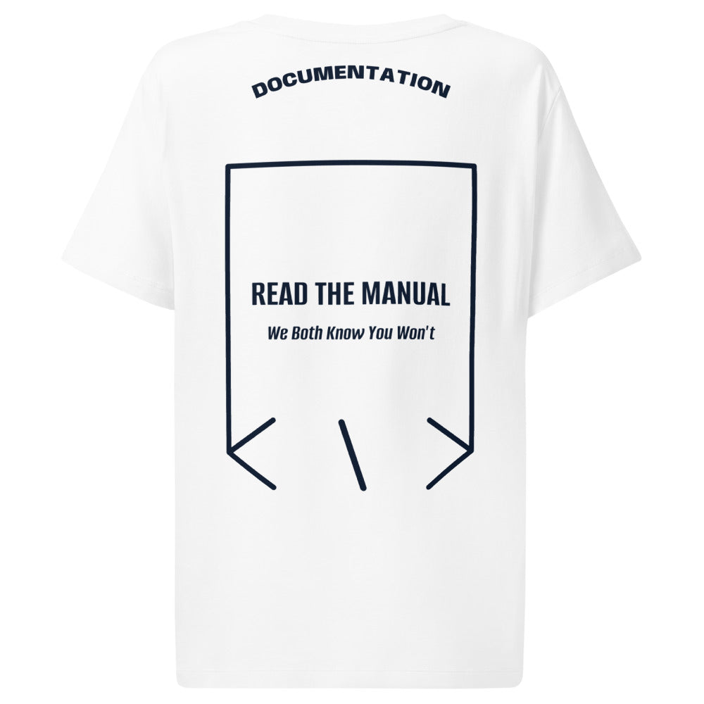 Read The Manual — White French Navy back mockup