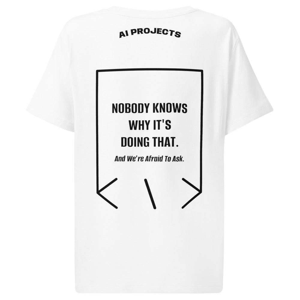Nobody Knows Why It's Doing That. — White Black back mockup