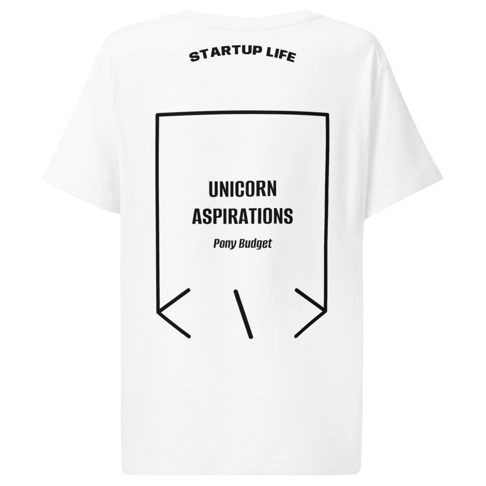 Unicorn Aspirations — White Black back mockup
