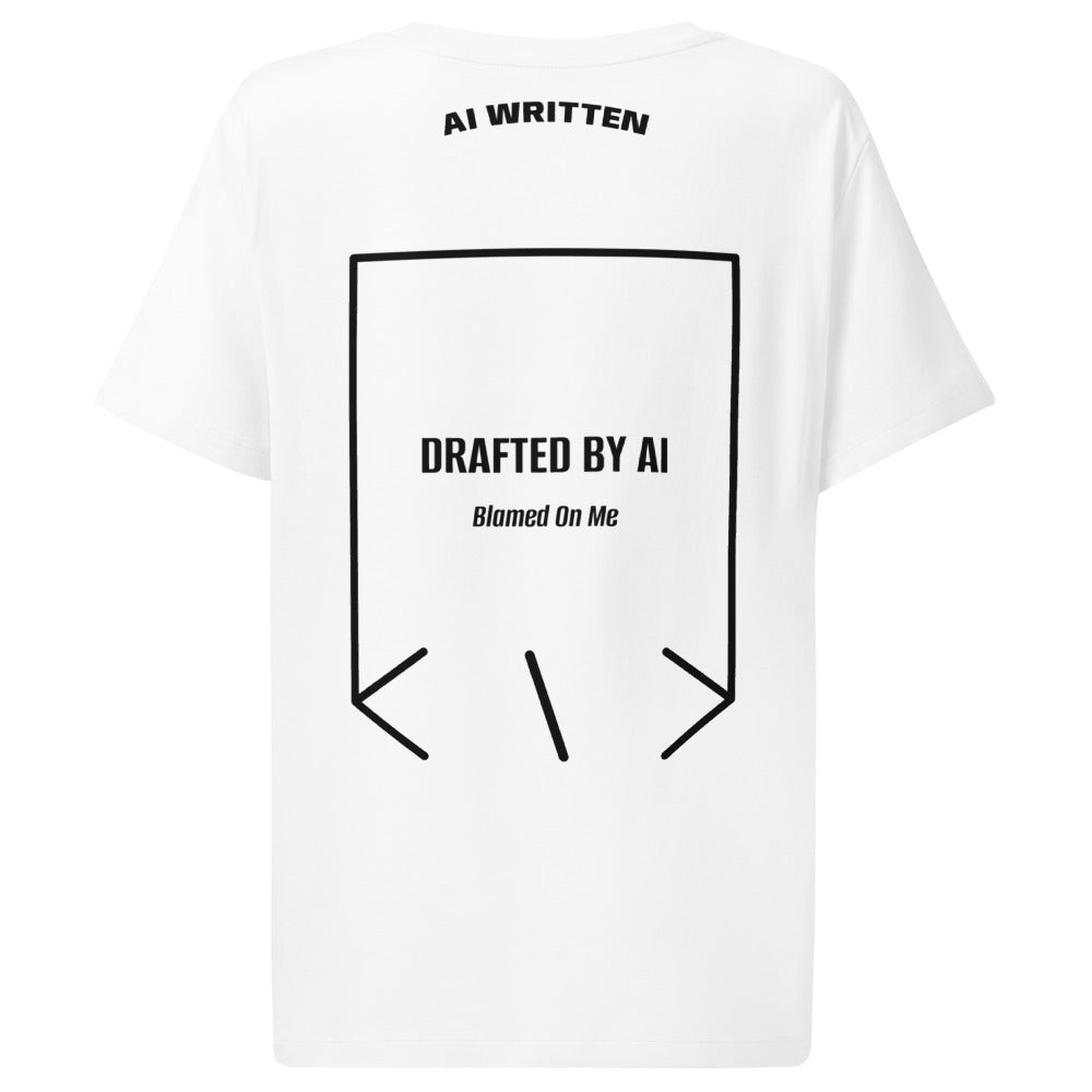Drafted By AI — White Black back mockup