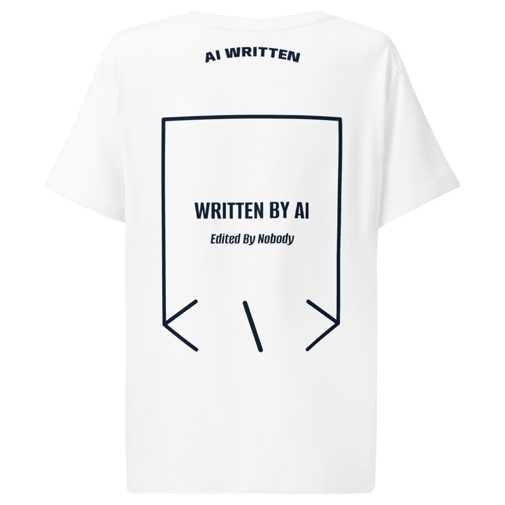 Written By AI — White French Navy back mockup