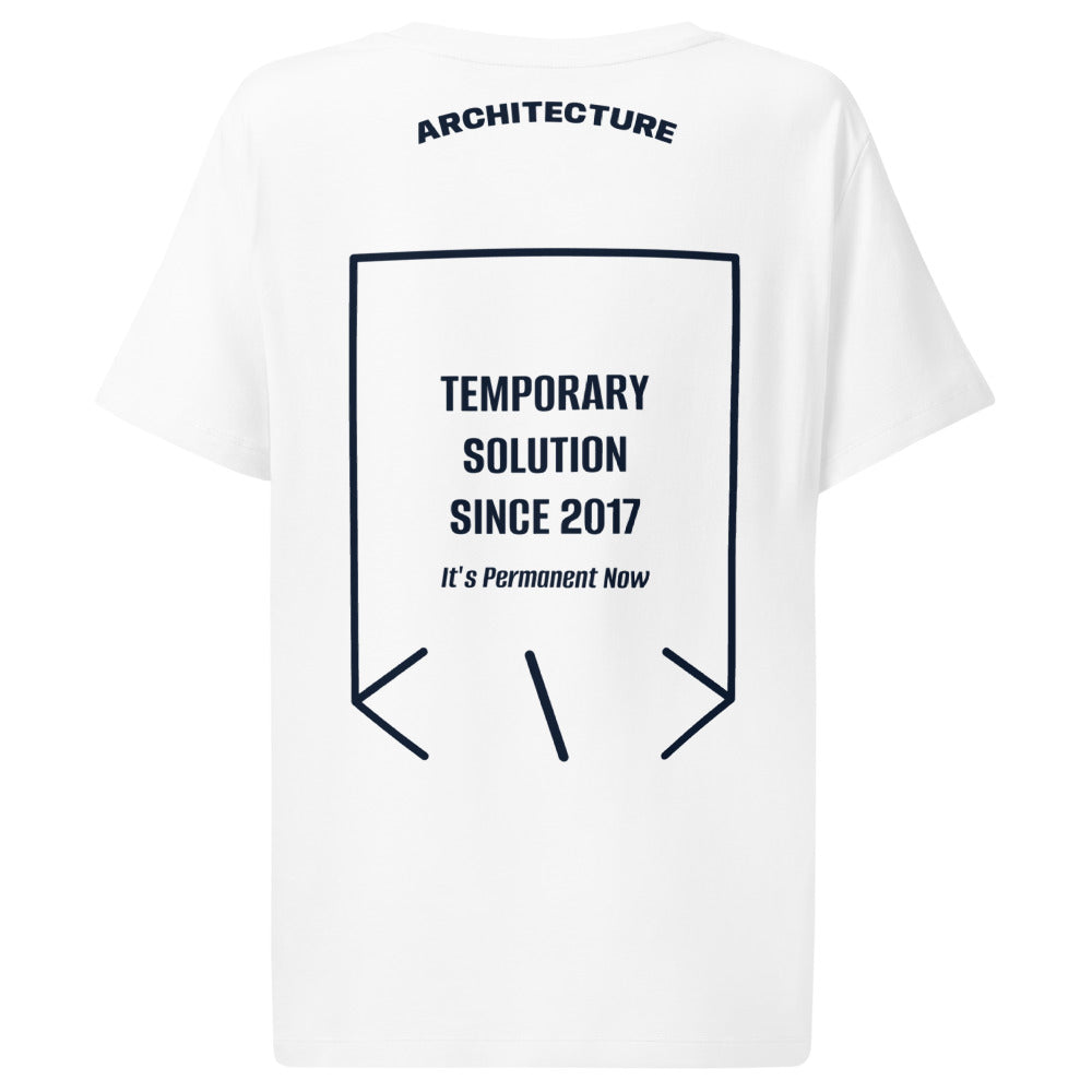 Temporary Solution Since 2017 — White French Navy back mockup