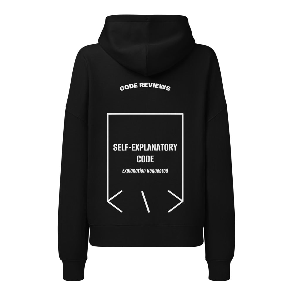 Self-Explanatory Code — Black White back mockup