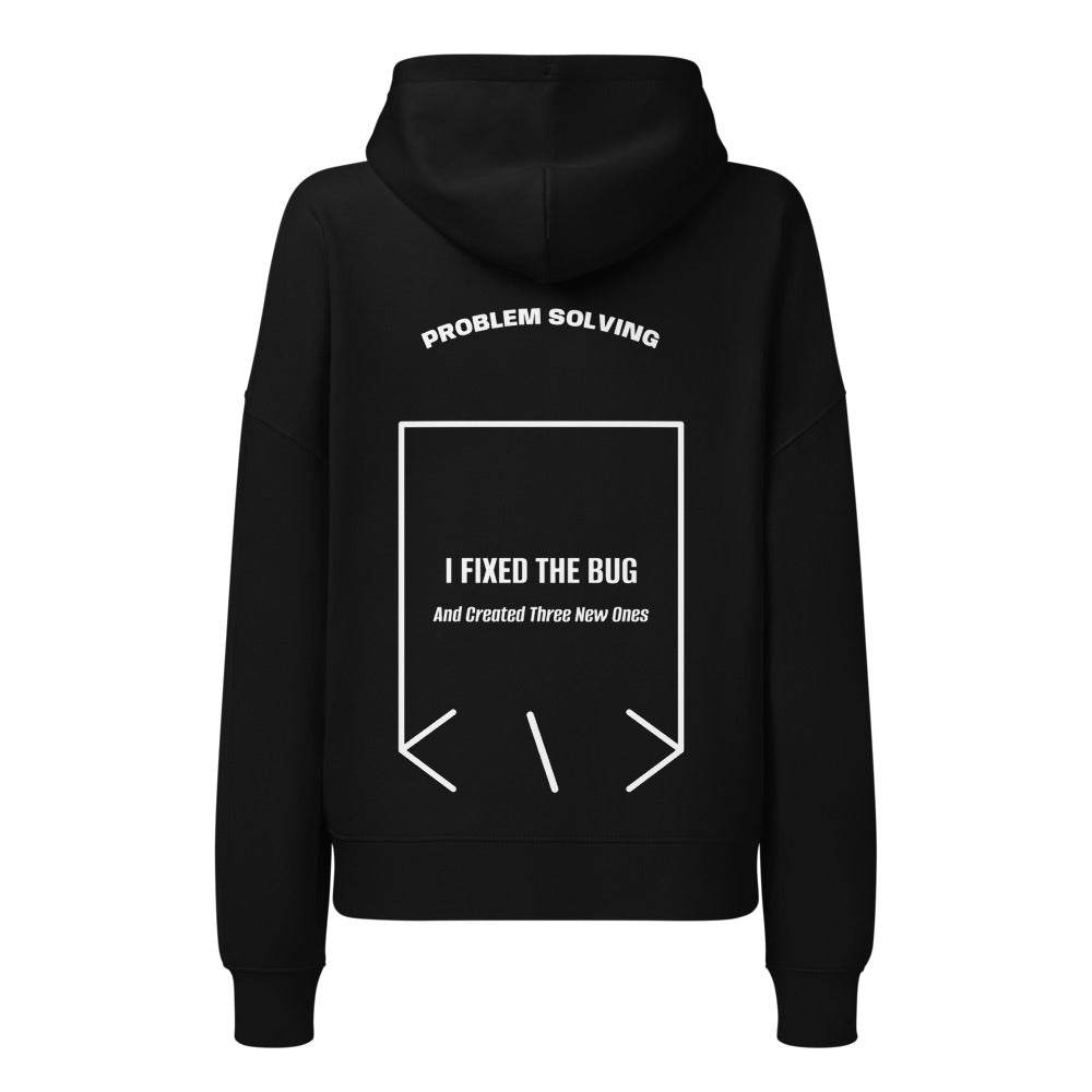 I Fixed The Bug — Black White back mockup