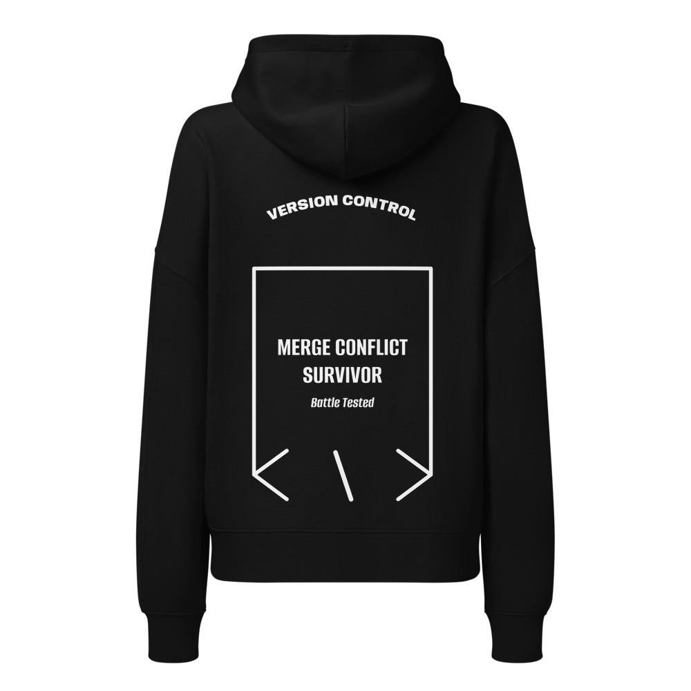 Merge Conflict Survivor — Black White back mockup