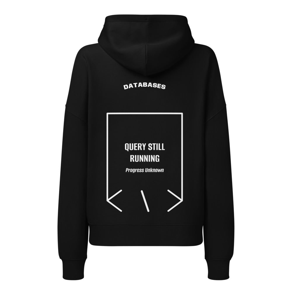 Query Still Running — Black White back mockup