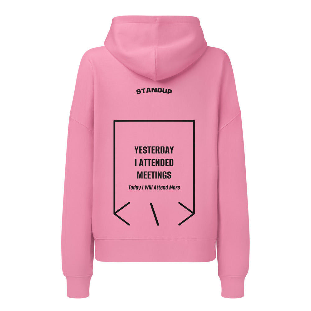 Yesterday I Attended Meetings — Bubble Pink Black back mockup