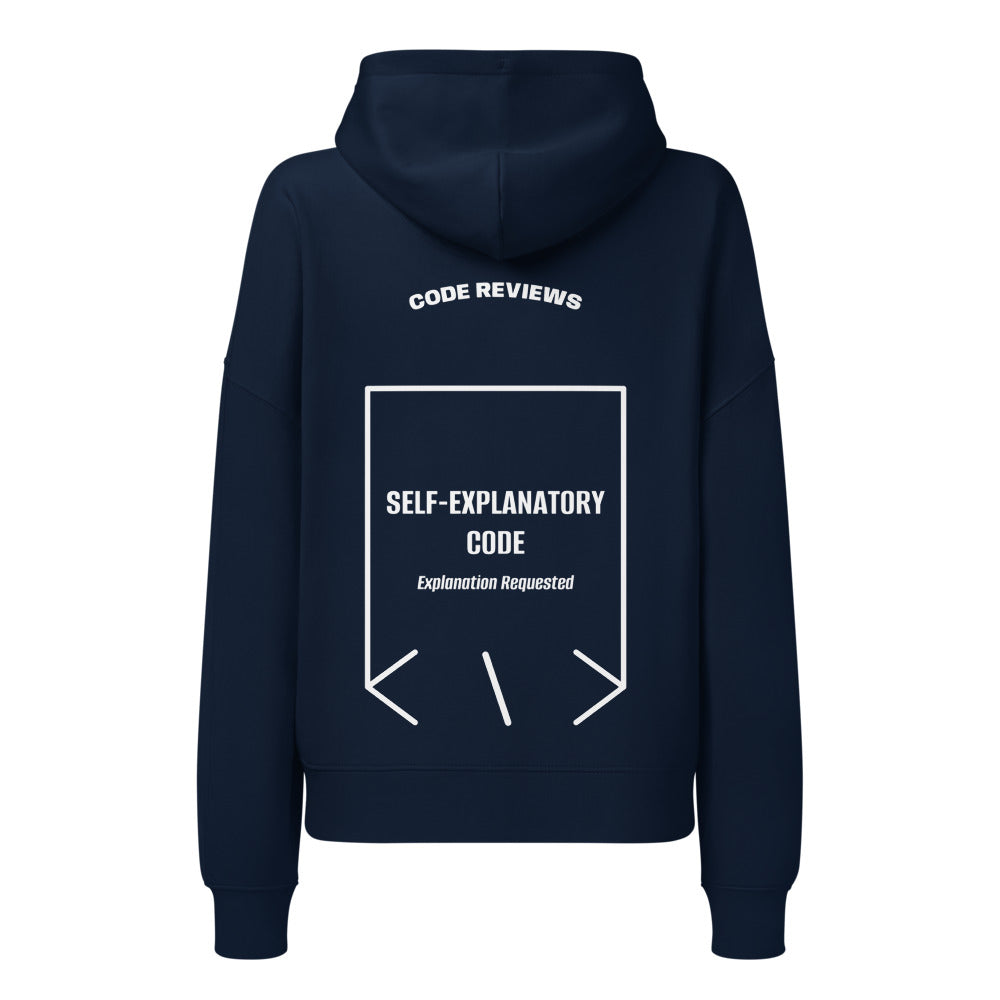 Self-Explanatory Code — secondary back mockup