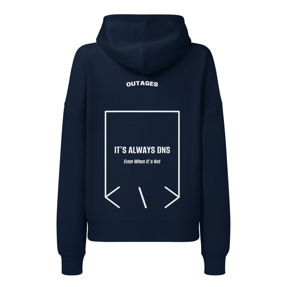 It's Always DNS — French Navy White back mockup