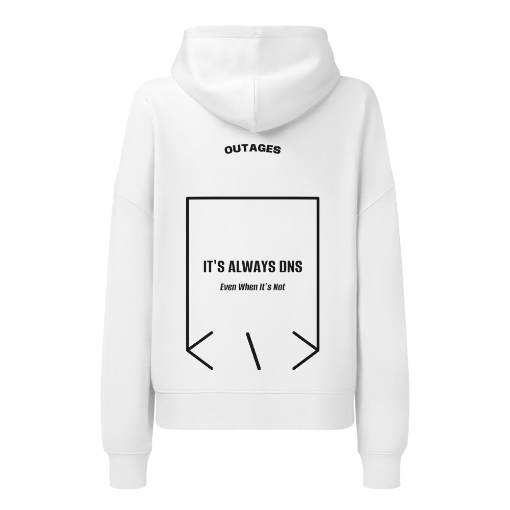 It's Always DNS — White Black back mockup