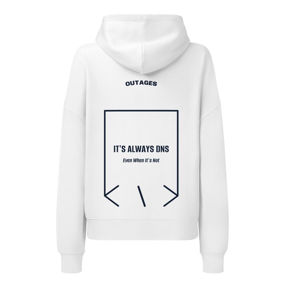 It's Always DNS — White French Navy back mockup
