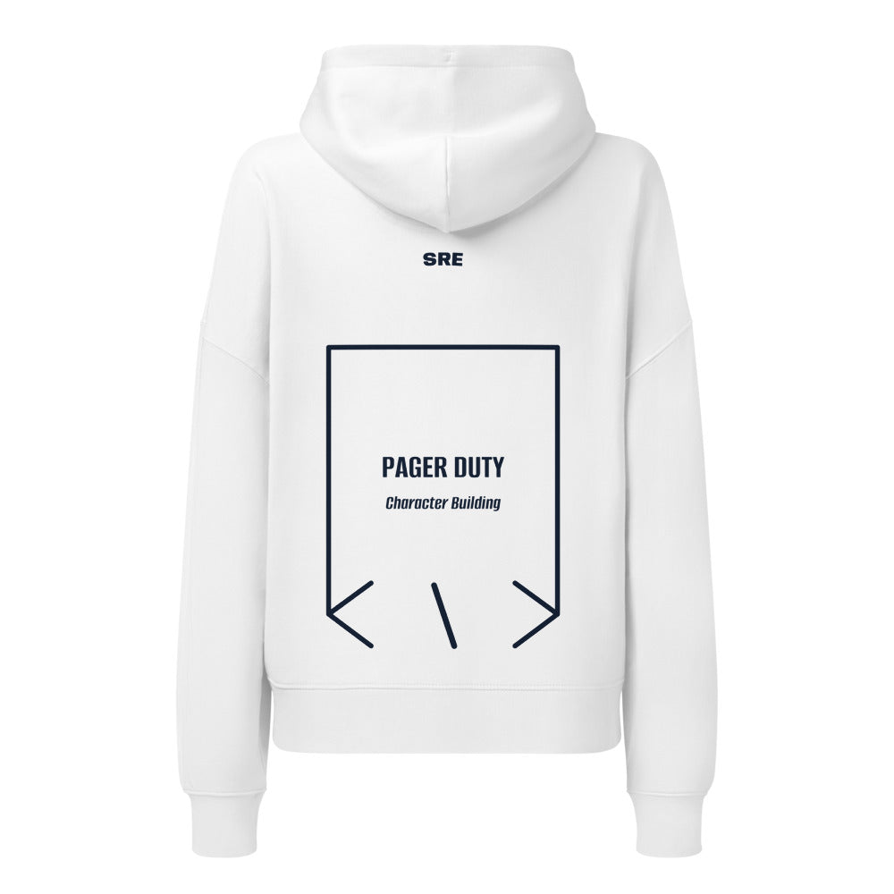 Pager Duty — White French Navy back mockup