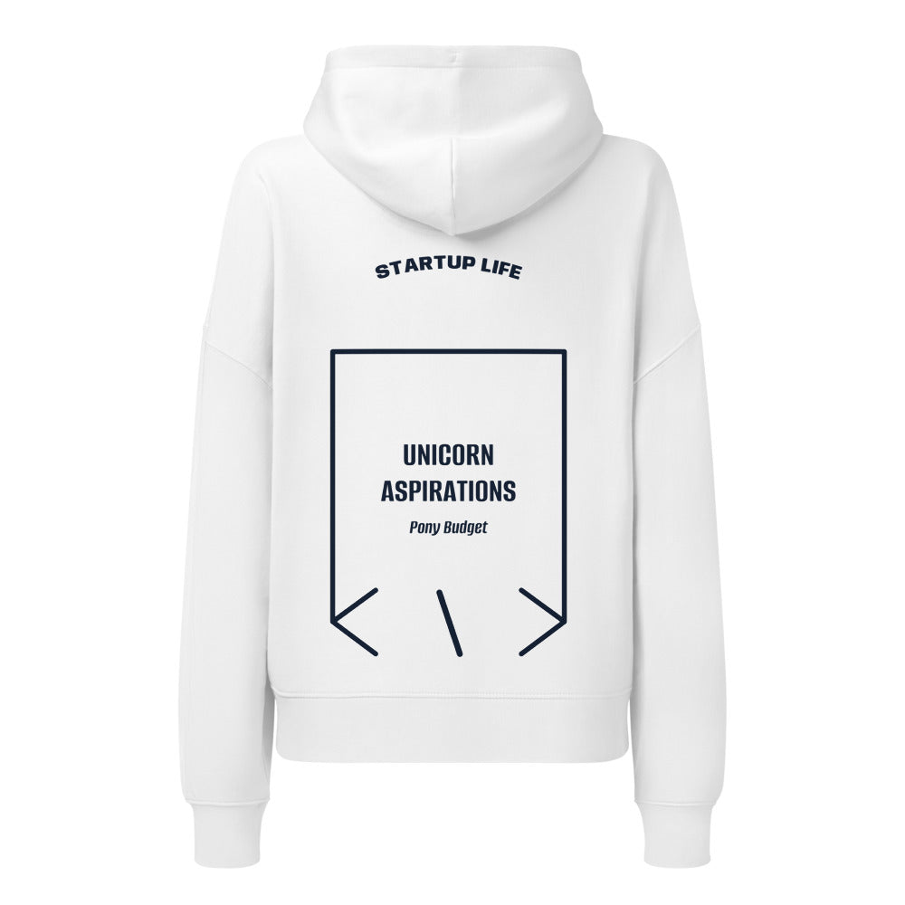 Unicorn Aspirations — White French Navy back mockup