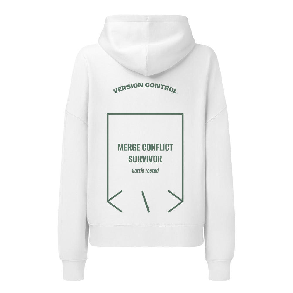 Merge Conflict Survivor — White Green Bay back mockup