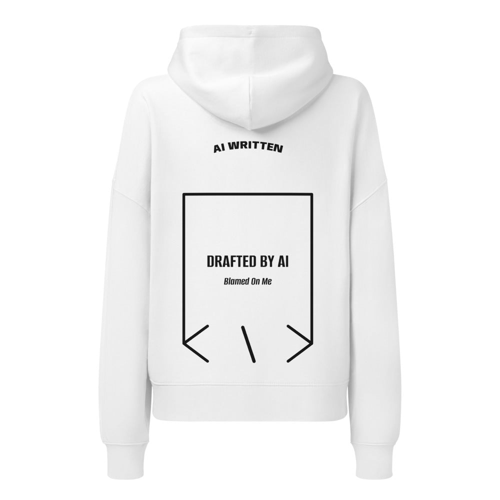 Drafted By AI — White Black back mockup