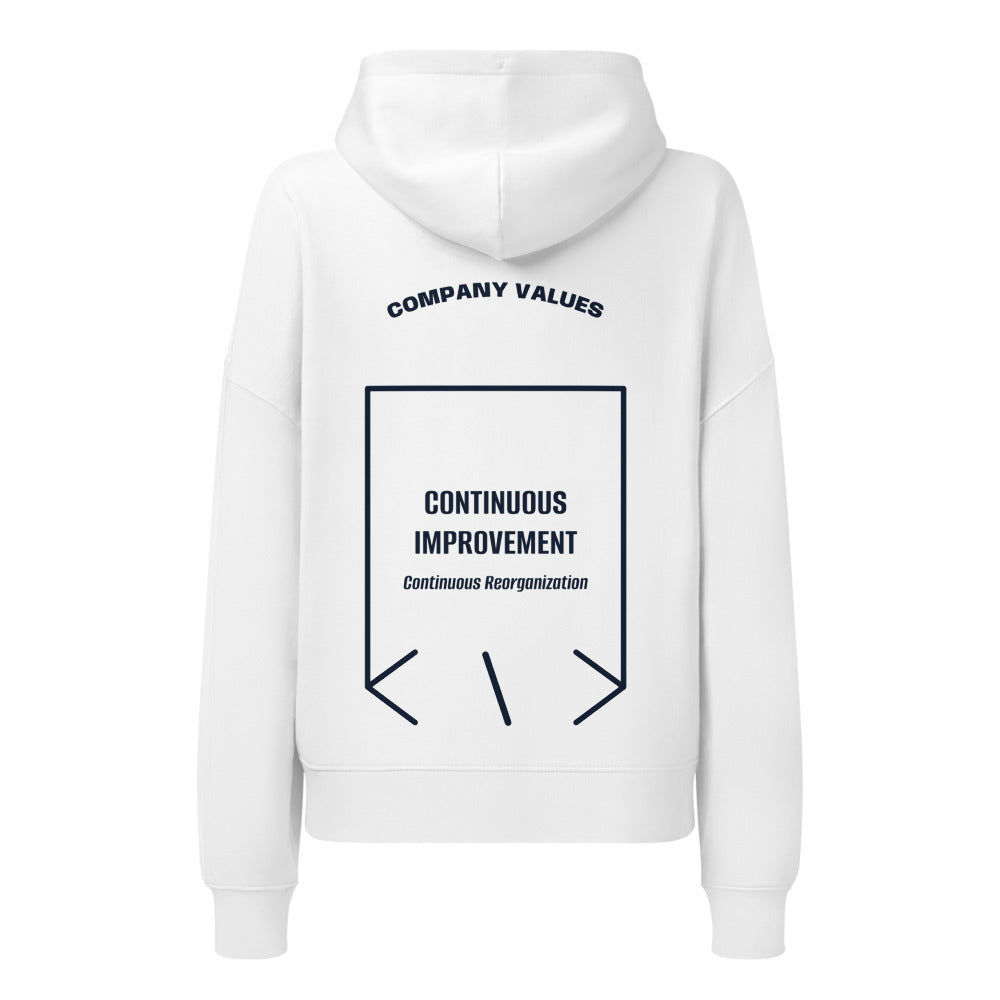 Continuous Improvement — White French Navy back mockup
