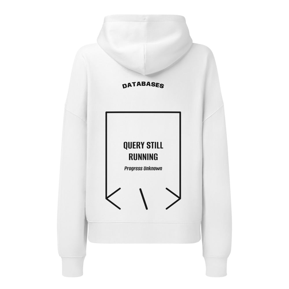 Query Still Running — White Black back mockup