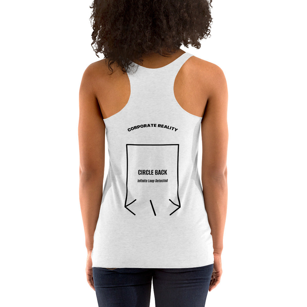 Circle Back — Heather White Vintage Black back mockup
