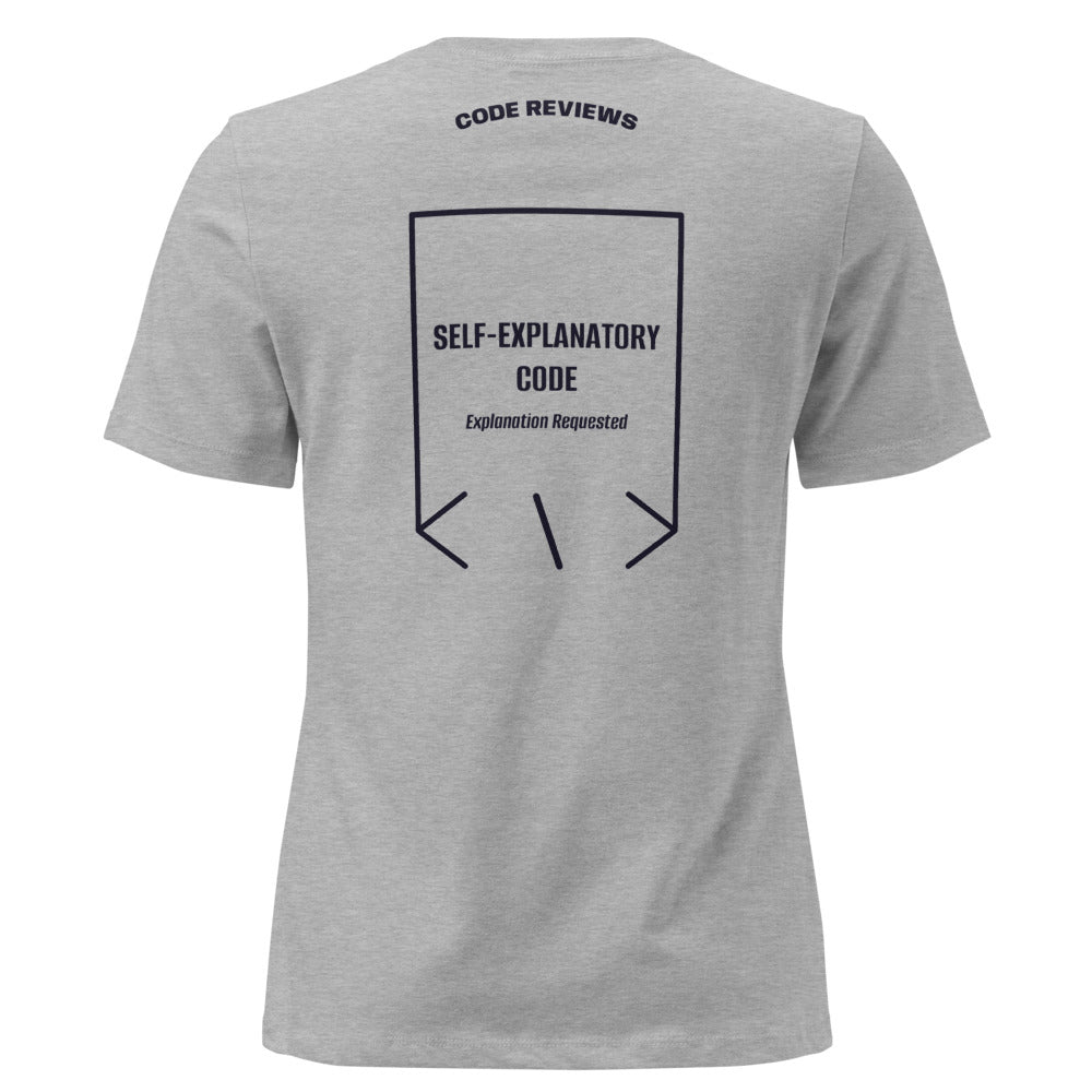 Self-Explanatory Code — Athletic Heather Navy back mockup