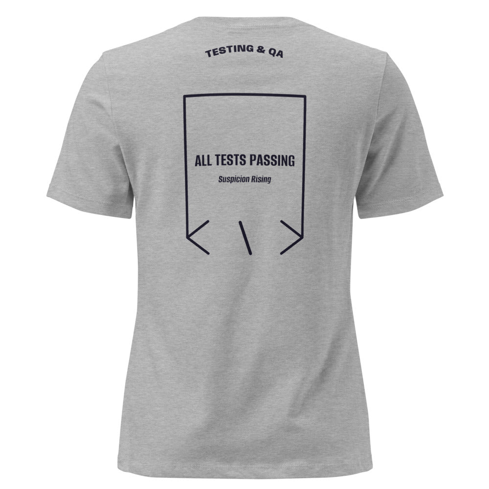 All Tests Passing — Athletic Heather Navy back mockup