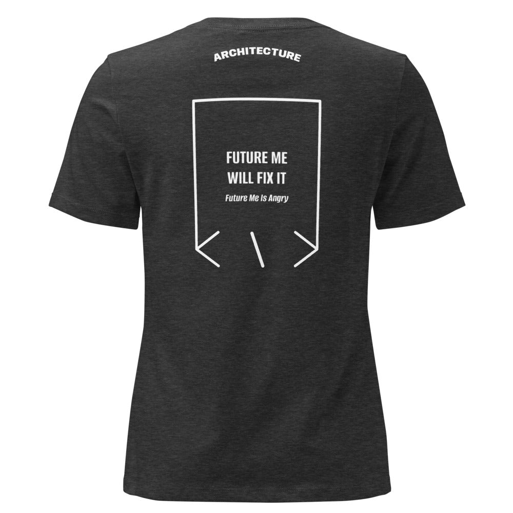 Future Me Will Fix It — Dark Grey Heather White back mockup