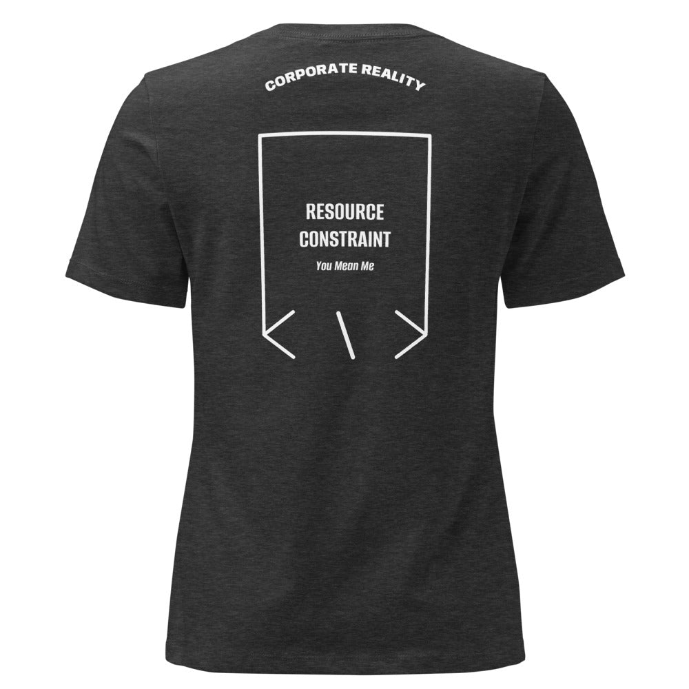 Resource Constraint — Dark Grey Heather White back mockup