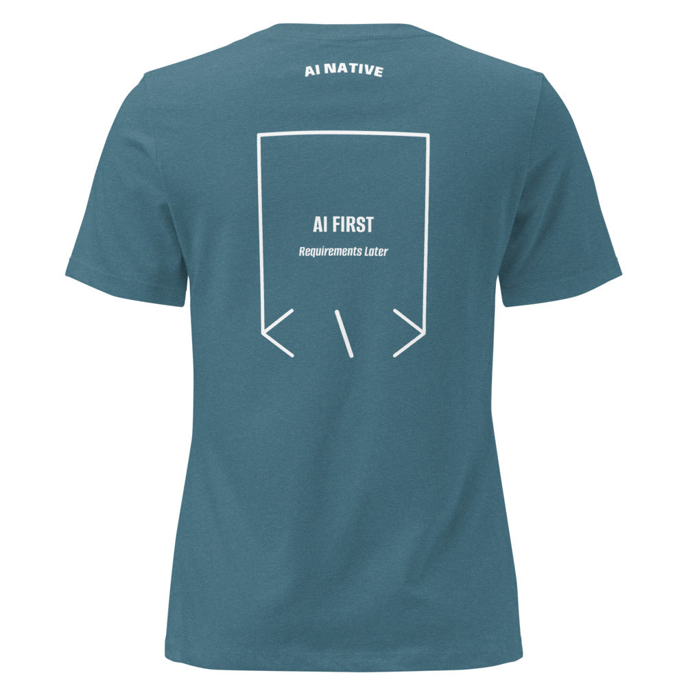 AI First — Heather Deep Teal White back mockup