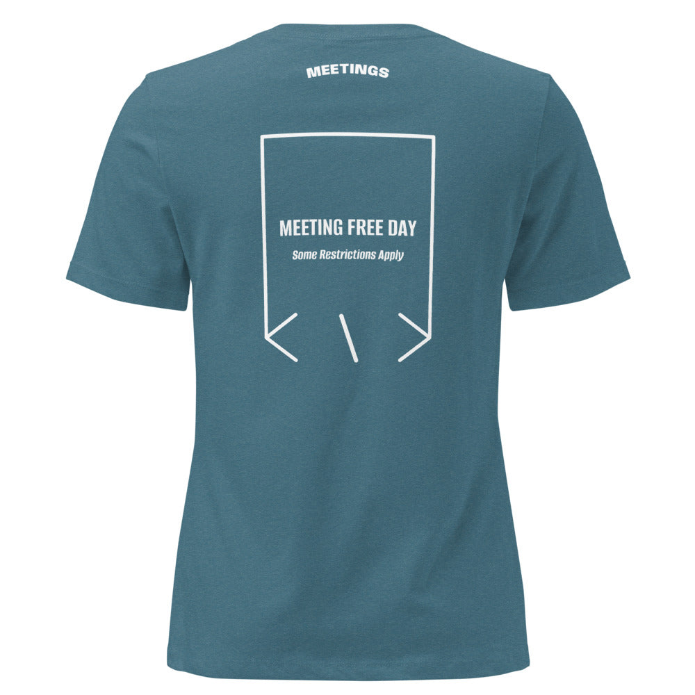 Meeting Free Day — Heather Deep Teal White back mockup