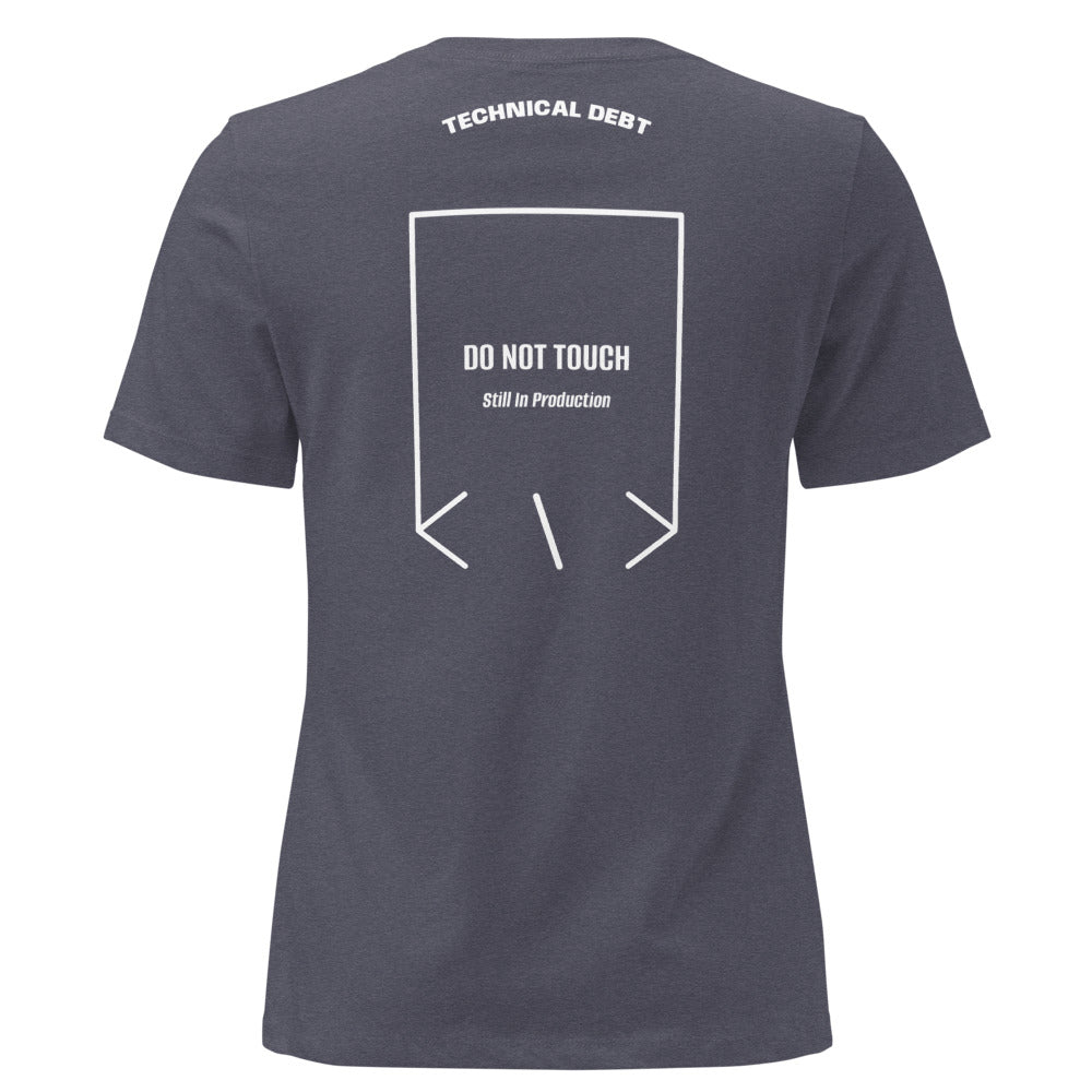 Do Not Touch — Heather Navy White back mockup