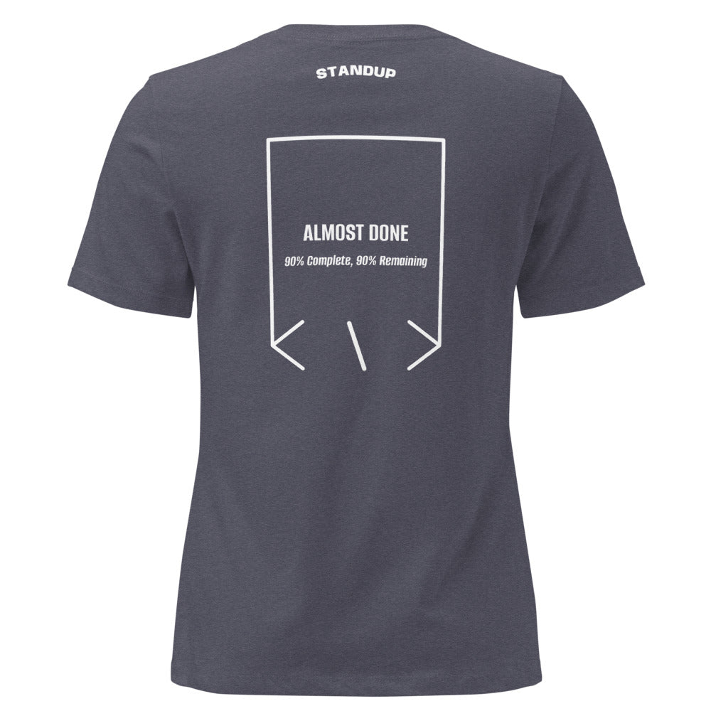 Almost Done — Heather Navy White back mockup