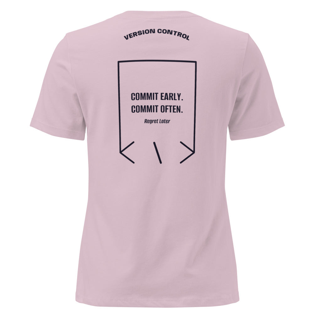 Commit Early. Commit Often. — Light Violet Navy back mockup