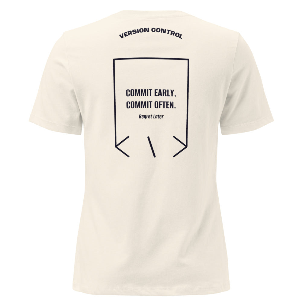Commit Early. Commit Often. — Natural Navy back mockup