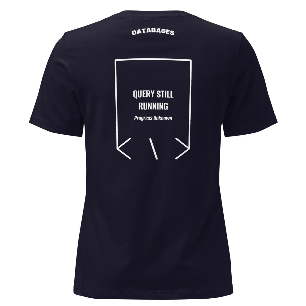 Query Still Running — Navy White back mockup