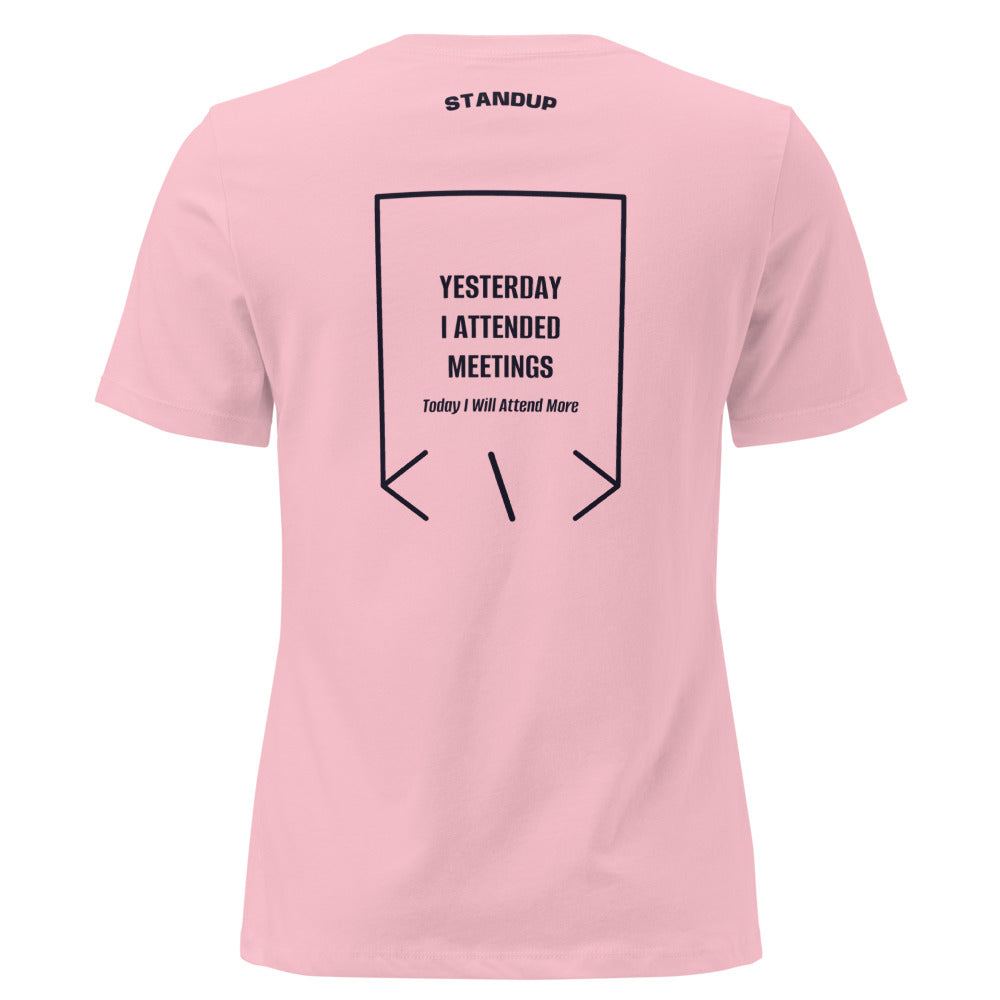 Yesterday I Attended Meetings — Pink Navy back mockup