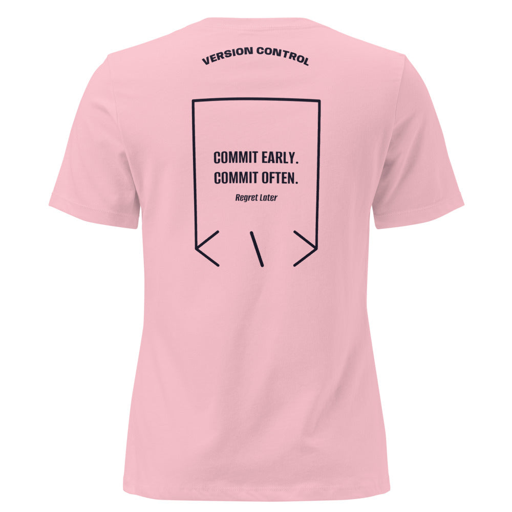 Commit Early. Commit Often. — Pink Navy back mockup