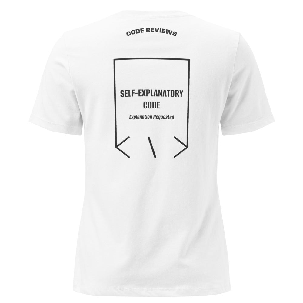 Self-Explanatory Code — White Dark Grey Heather back mockup