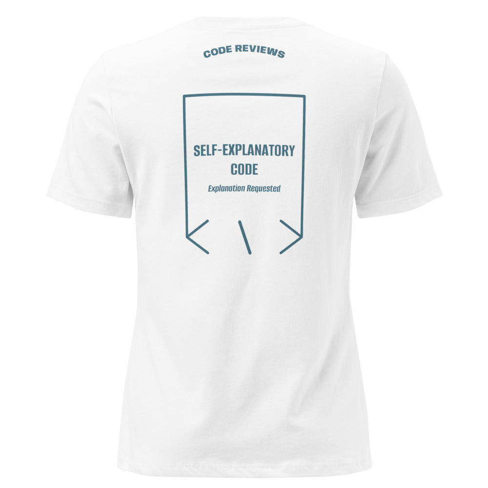Self-Explanatory Code — White Heather Deep Teal back mockup