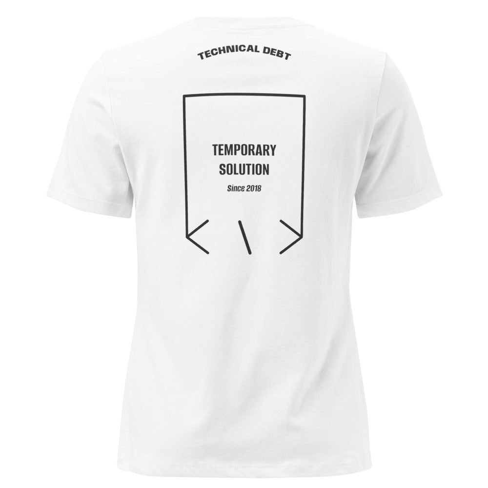 Temporary Solution — White Dark Grey Heather back mockup