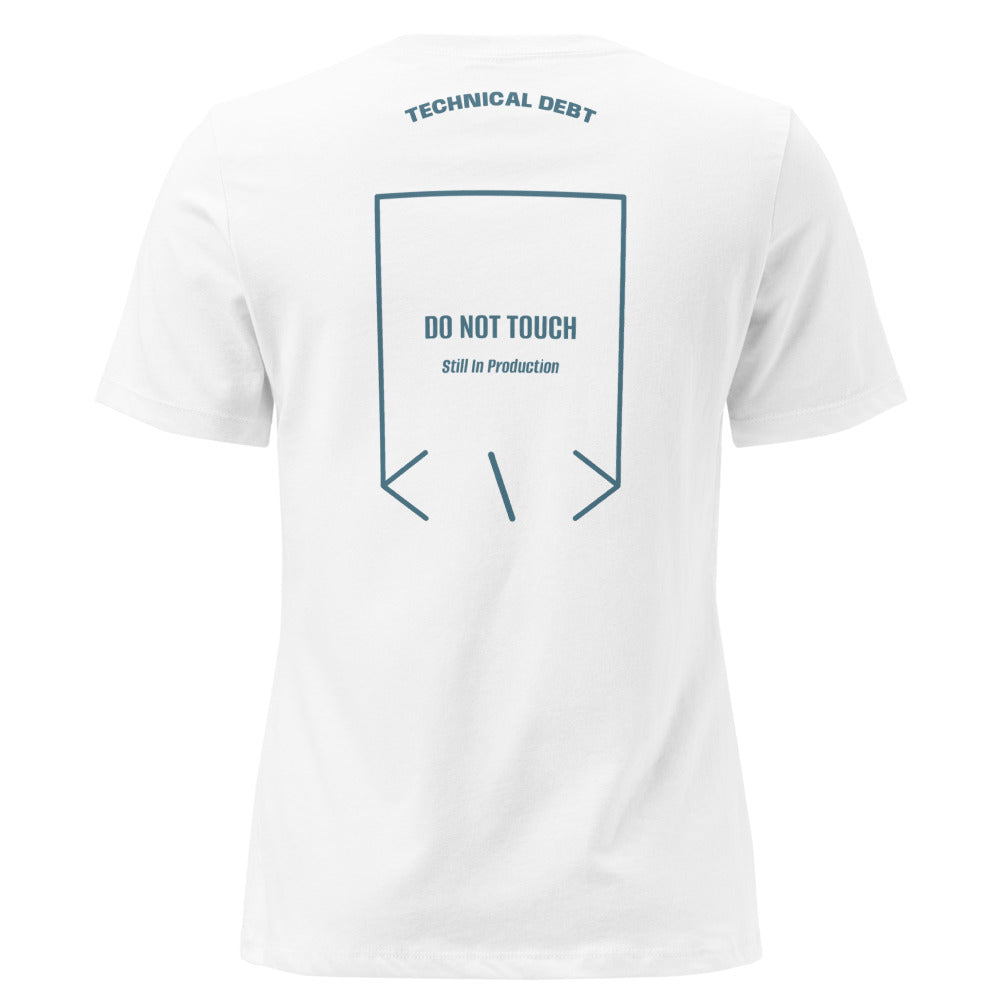 Do Not Touch — White Heather Deep Teal back mockup